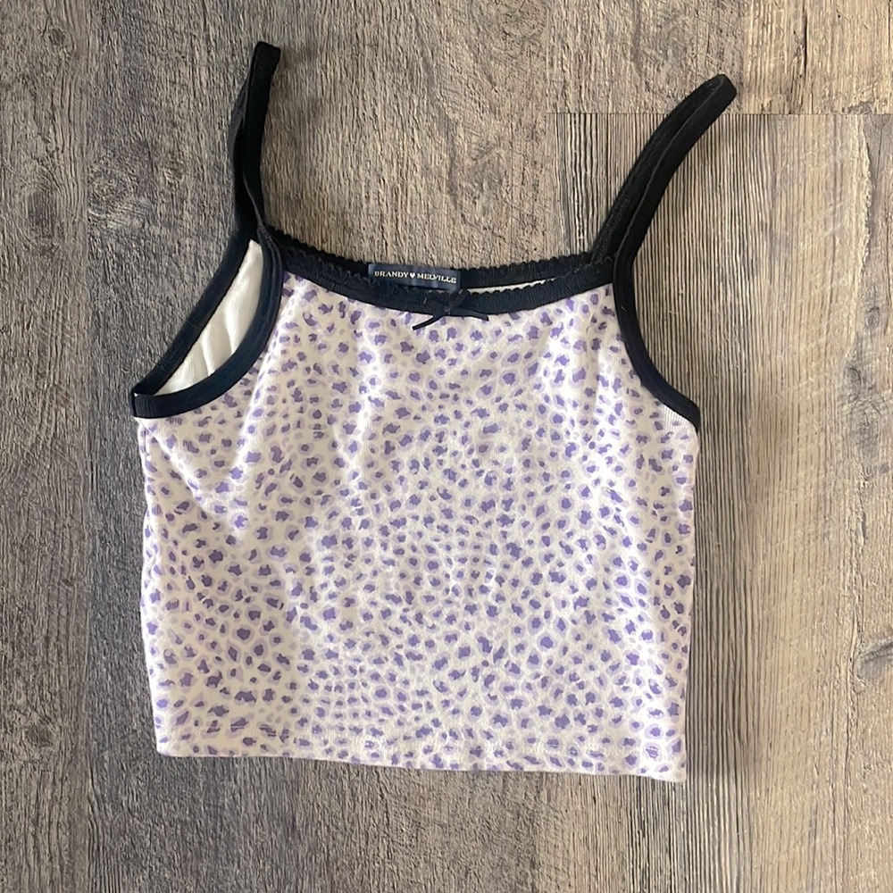 brandy melville purple cheetah print tank top
